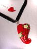 Mary Gonzalez-MJ Crafts Design Studio-Black Velvet Heart Necklace